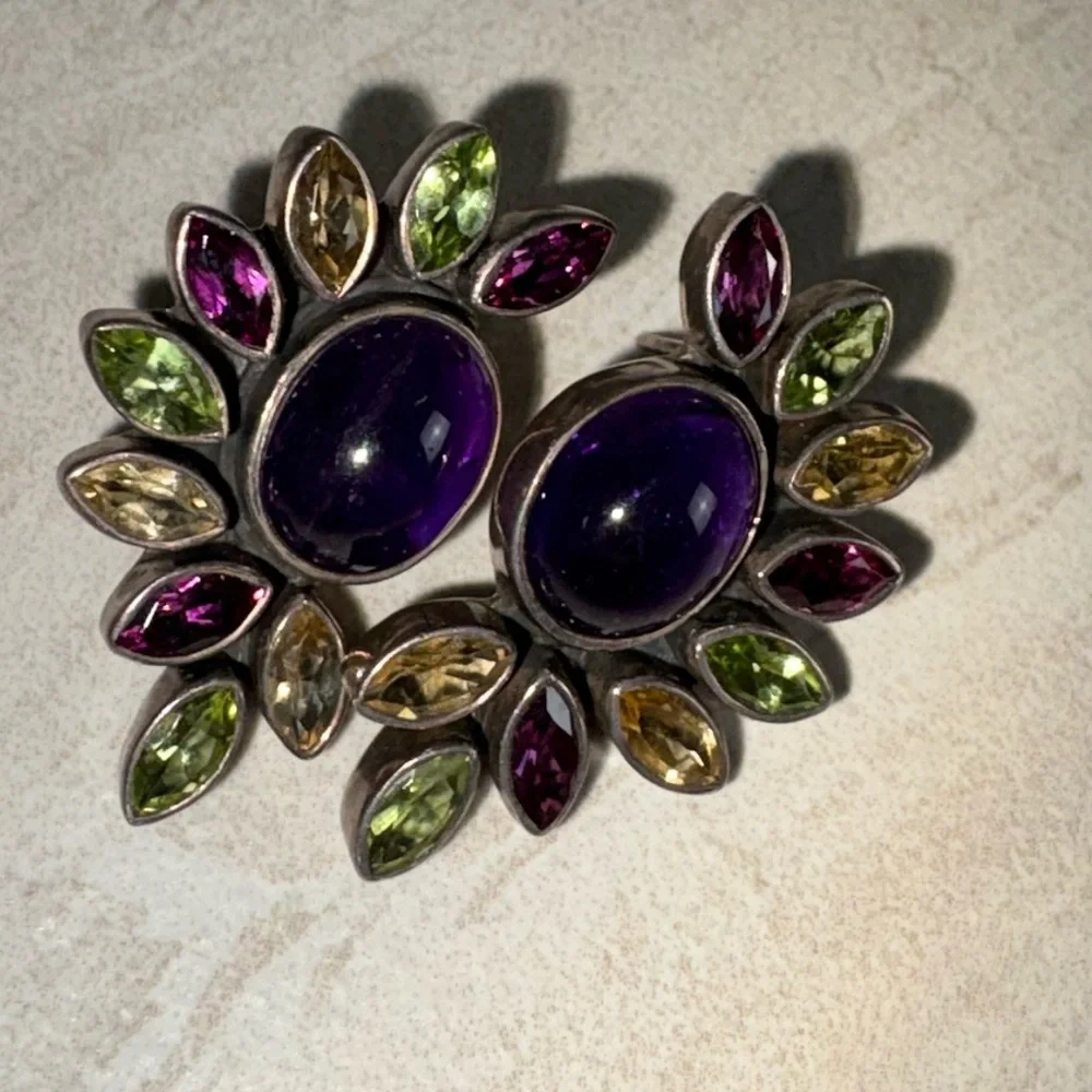 Nicky Butler Vintage 925 Gemstone Earrings